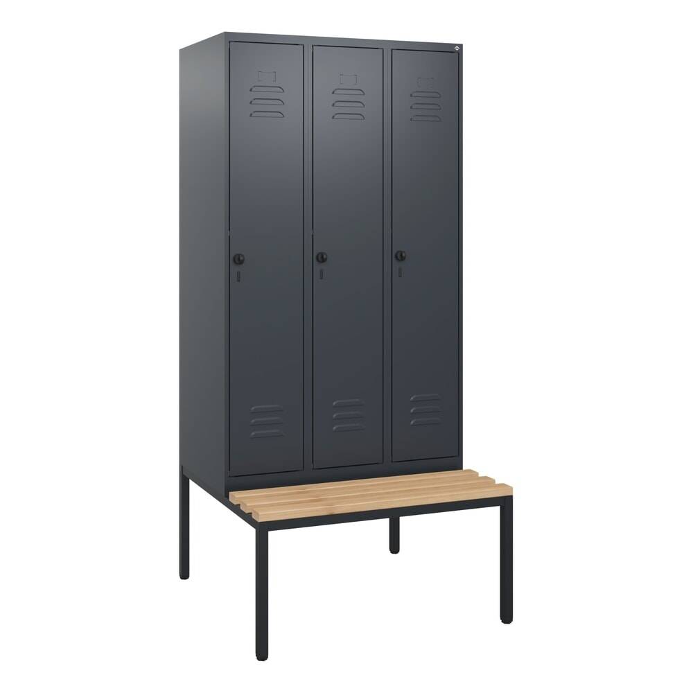 C+P Spind Classic PLUS, Bank, 3 Abteile, 1950x900x815mm, 7016/7016-3