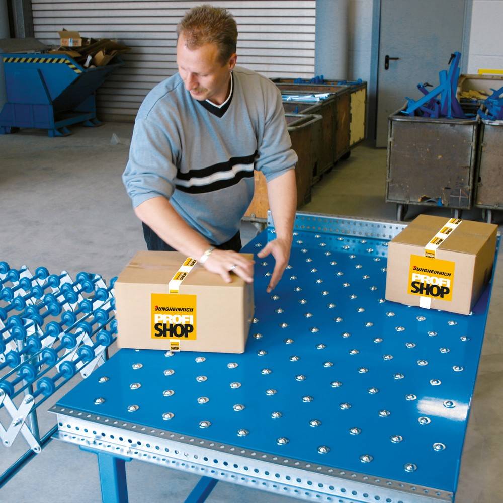 BLUME Kugelrollen-Tisch U-Profil, Ø 15 mm, LxB 500 x 800 mm, Teilung 7-4