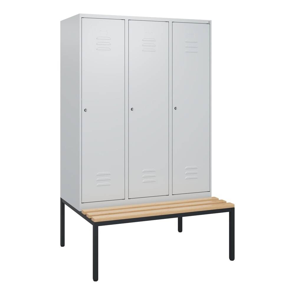 C+P Spind Classic PLUS, Bank, 3 Abteile, 1950x1200x815mm, 7035/7035-2