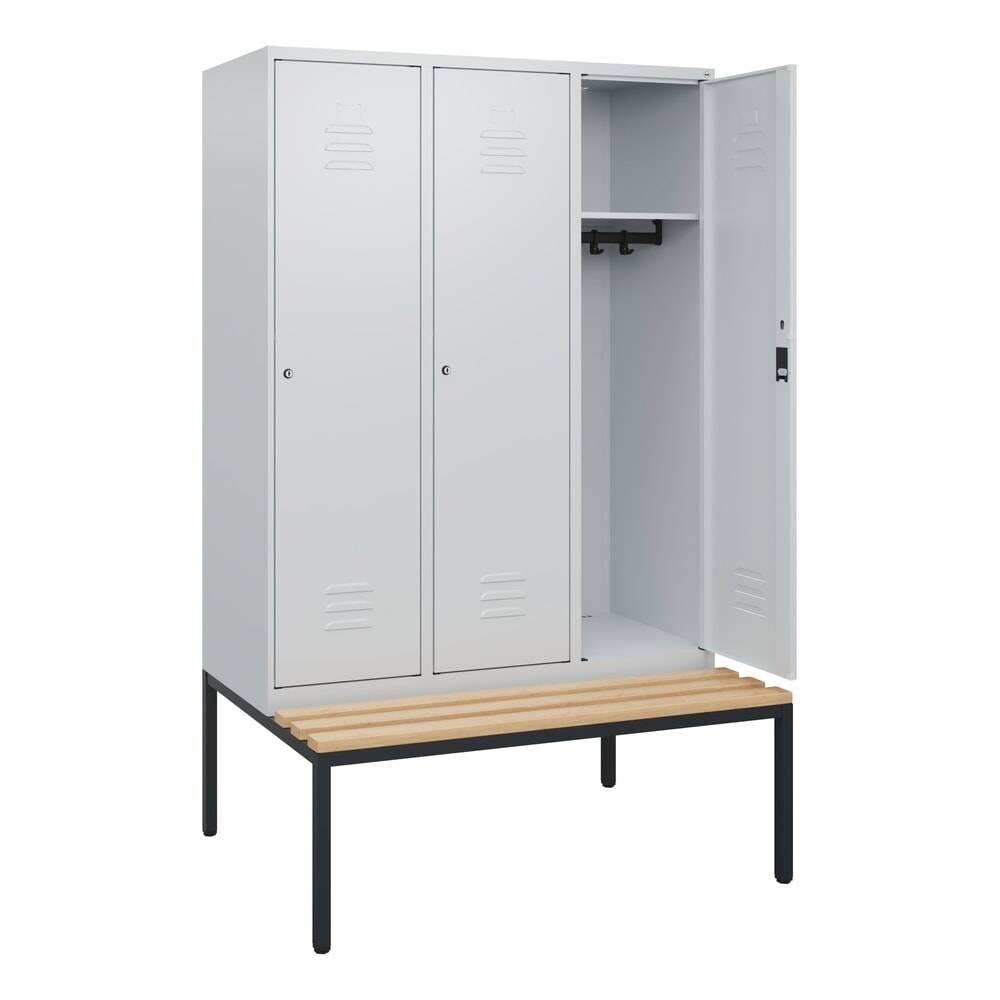C+P Spind Classic PLUS, Bank, 3 Abteile, 1950x1200x815mm, 7035/7035-0