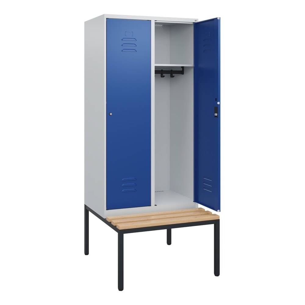 C+P Spind Classic PLUS, Bank, 2 Abteile, 1950x800x815mm, 7035/5010-0