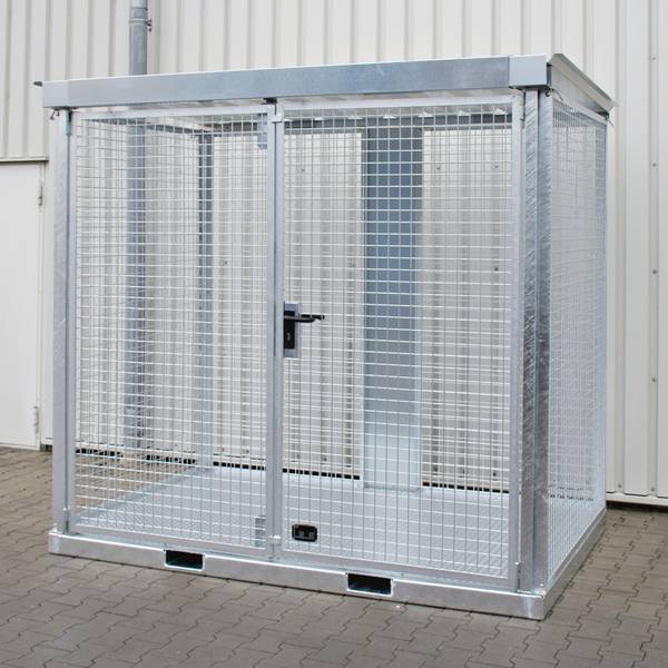 Bauer® Gasflaschen-Container, mit Staplertaschen, max. 60 Gasflaschen