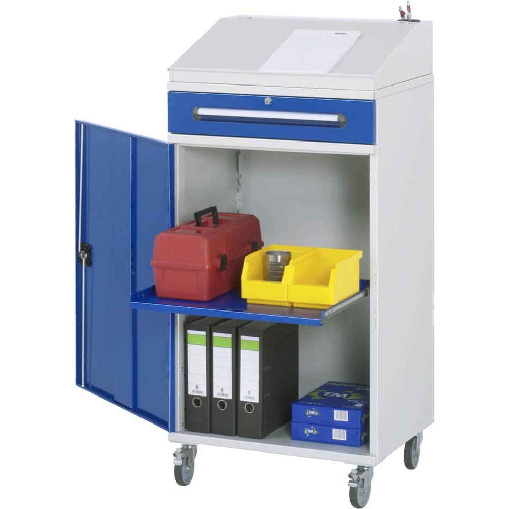 RAU mobiles Rollpult, HxBxT 1.235-1.345 x 650 x 520 mm, Schubladen 1 x-0
