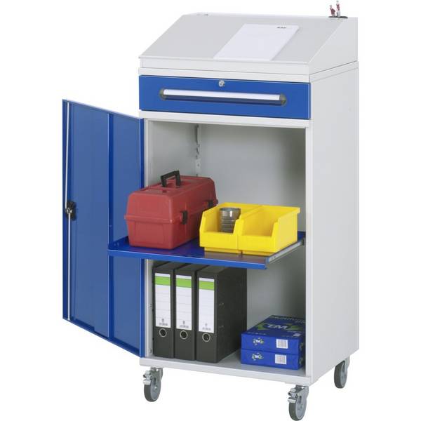 RAU mobiles Rollpult, HxBxT 1.235-1.345 x 650 x 520 mm, Schubladen 1 x