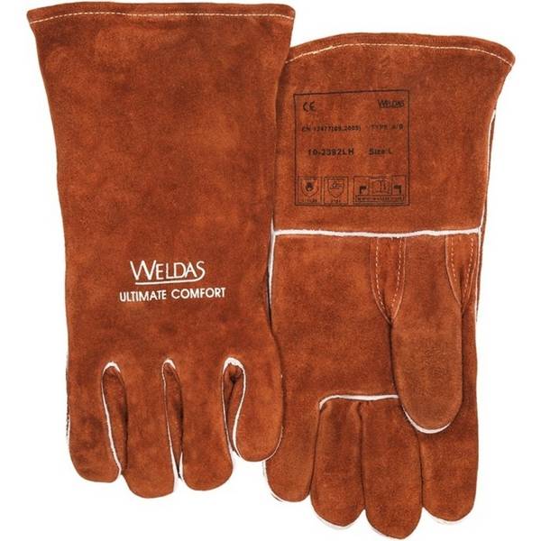 WELDAS Schweißerhandschuhe, Größe L (9) braun, 5 Paar, EN 388