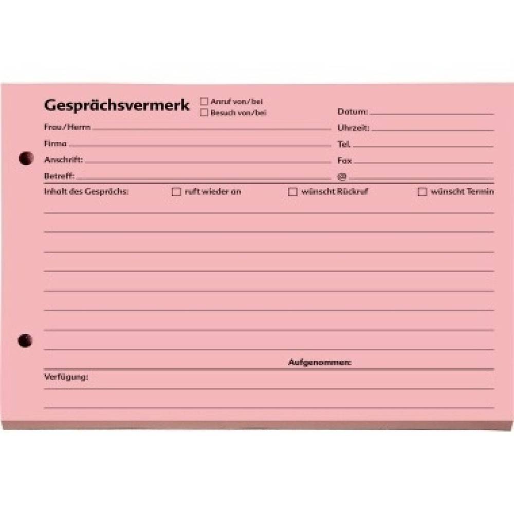 SoldanPlus Gesprächsvermerk 1201400 DIN A5 quer 100Blatt rot-0