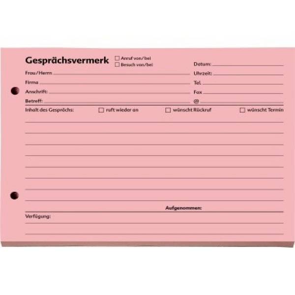 SoldanPlus Gesprächsvermerk 1201400 DIN A5 quer 100Blatt rot