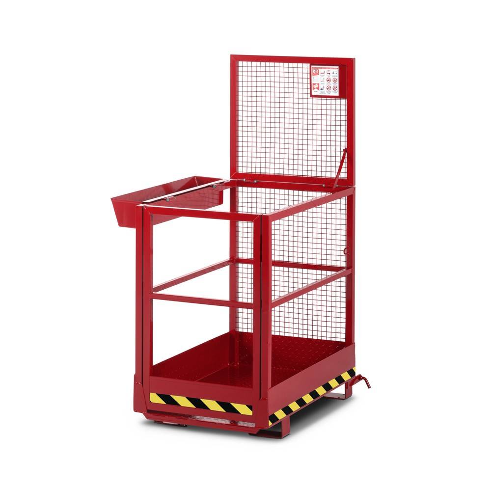 RR Industrietechnik Arbeitskorb Typ RAK-SLIM 800x800x1910mm RAL3000 Feuerrot-1