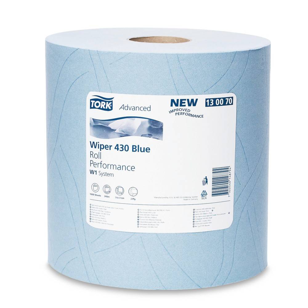 TORK® Wischtücher Extra Stark, HxB 340 x 370 mm, 1 Rolle, blau-0