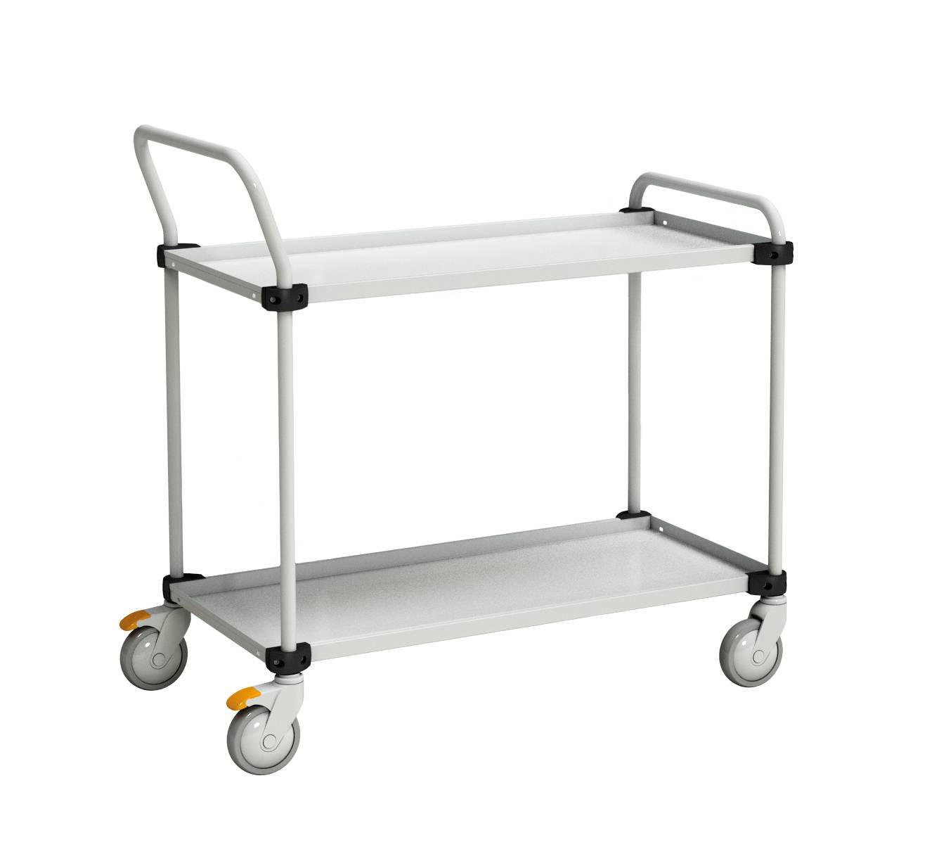 Treston 2 Etagenwagen TRTA4082 ESD, BxTxH 890x530x1020 mm, ESD mit 4 Lenkrollen, 2 davon mit Bremse-0