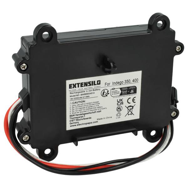 EXTENSILO Akku Ersatz für Bosch F 016 104 898, F016104898, F016L69176 | für Rasenroboter (3,2Ah, 18V Li-Ion)