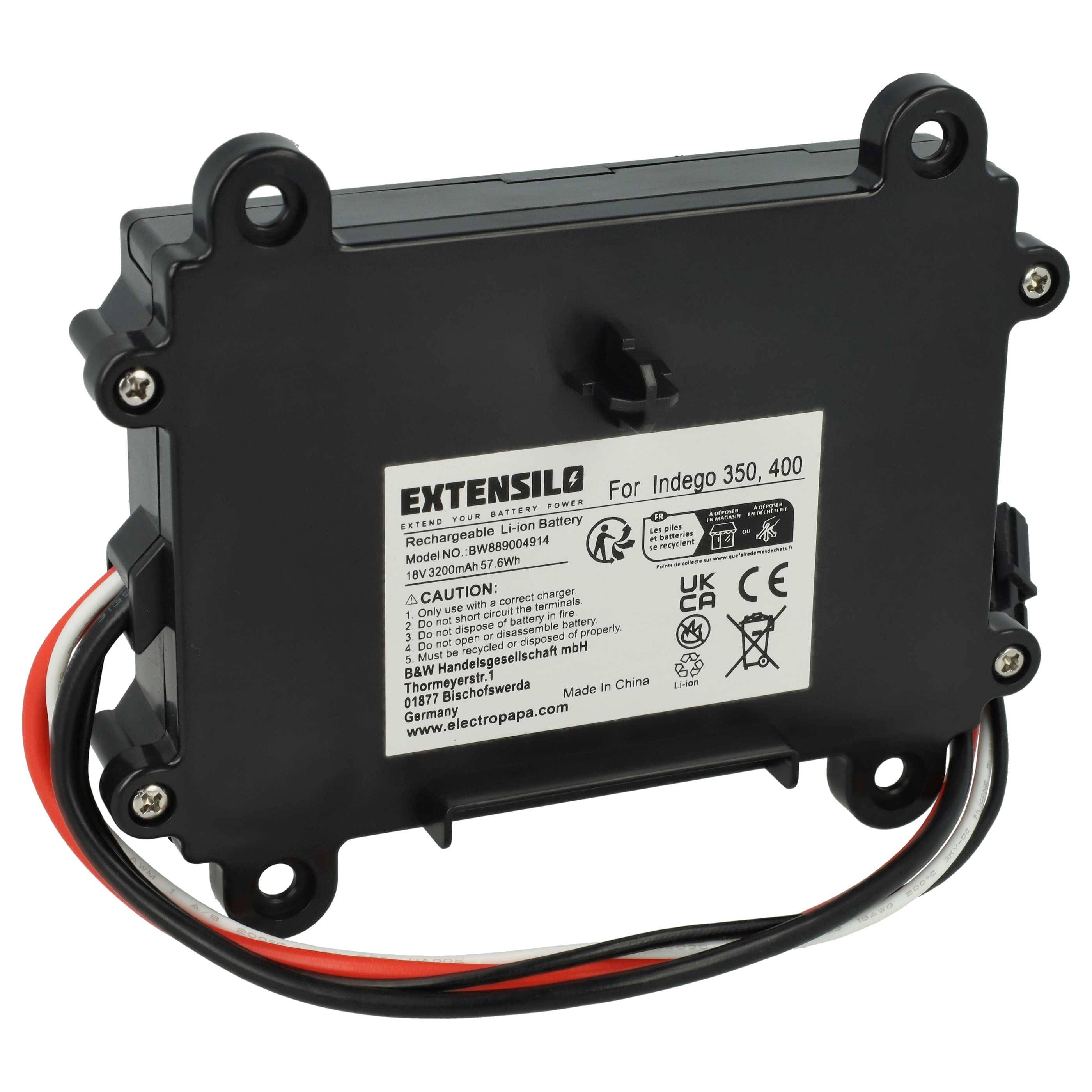 EXTENSILO Akku Ersatz für Bosch F 016 104 898, F016104898, F016L69176 | für Rasenroboter (3,2Ah, 18V Li-Ion)-0