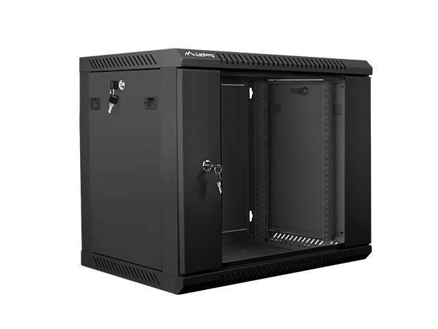 LANBERG 19 9U 600x450 Wandgehäuse Glastür (FlatPack) sw Multimedia-Technik 19-0