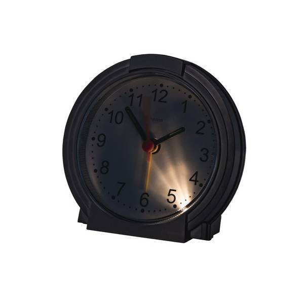 hama 00186335 Wecker "Classic", ohne Ticken, Schwarz/Weiß
