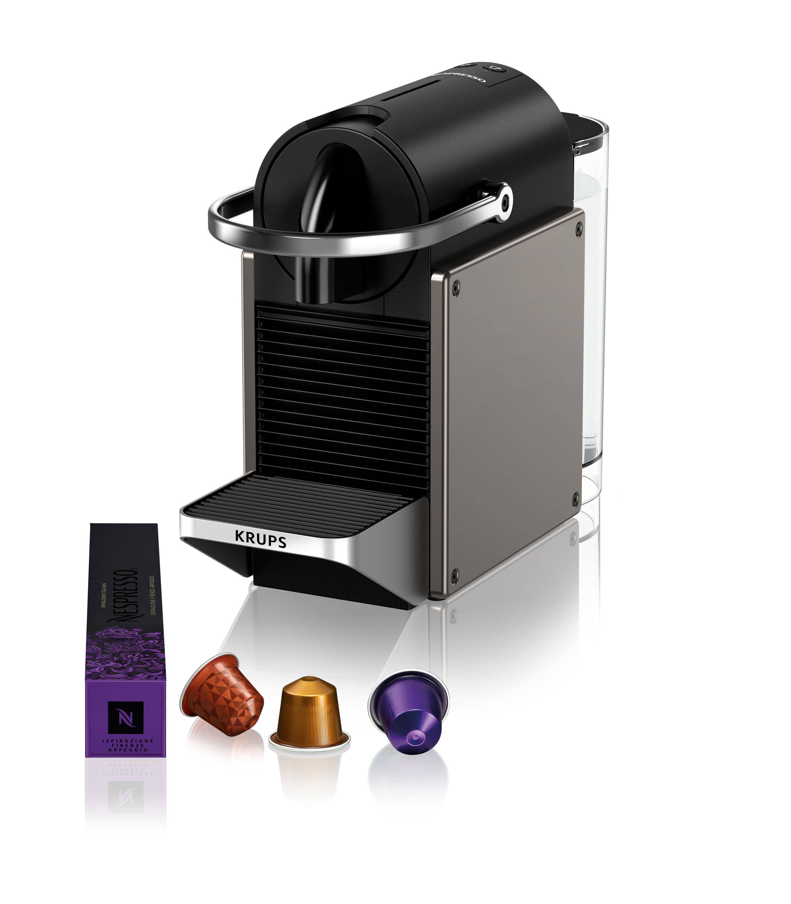 Krups Pixie XN306T10, Pad-Kaffeemaschine, 0,7 l, Kaffeekapsel, 1260 W, Schwarz, Titan-0