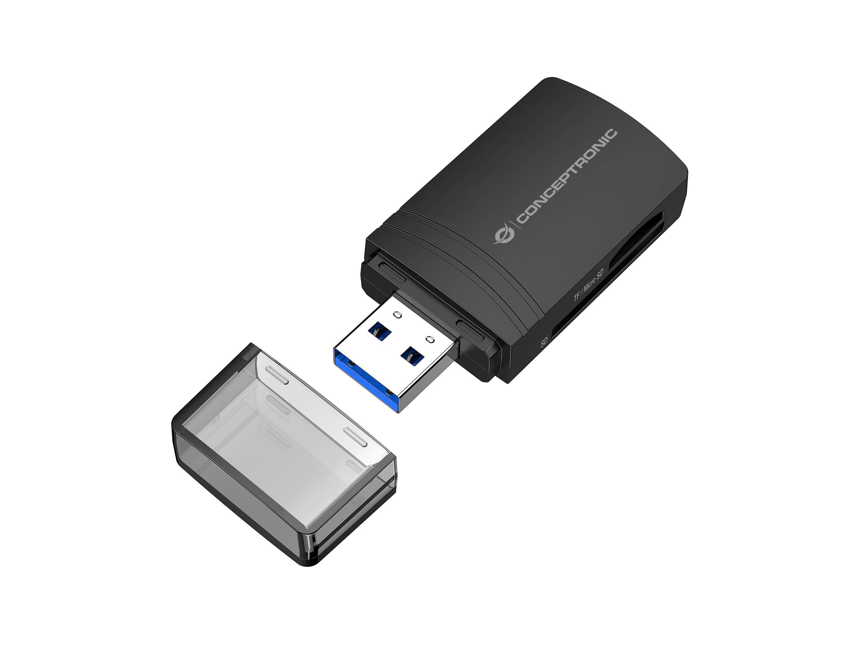 CONCEPTRONIC Kartenleser USB-A3.2->TF/Micro-SD4.0 schwarz-0
