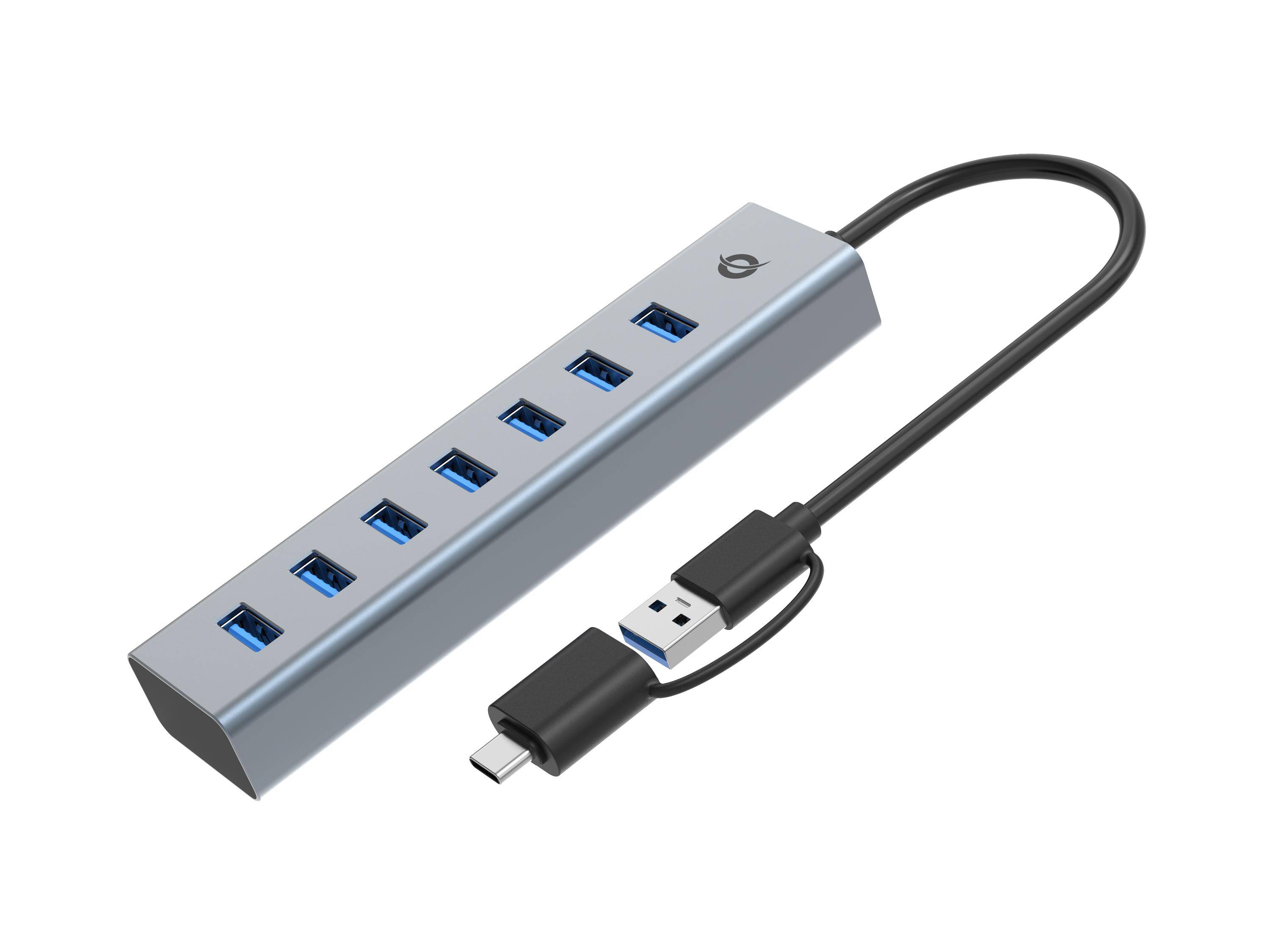 Conceptronic HUBBIES21GP 7-Port-USB 3.0-Hub mit Netzteil, 5Gbps, USB-A x 7, USB 3.2 Gen 1 (3.1 Gen-4