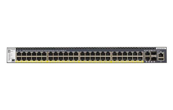 Netgear M4300-52G-PoE+ - Switch - L3 - managed - 2 x 10/100/1000/10000 + 2 x 10 Gigabit SFP+ + 48 x 10/100/1000 (PoE+)