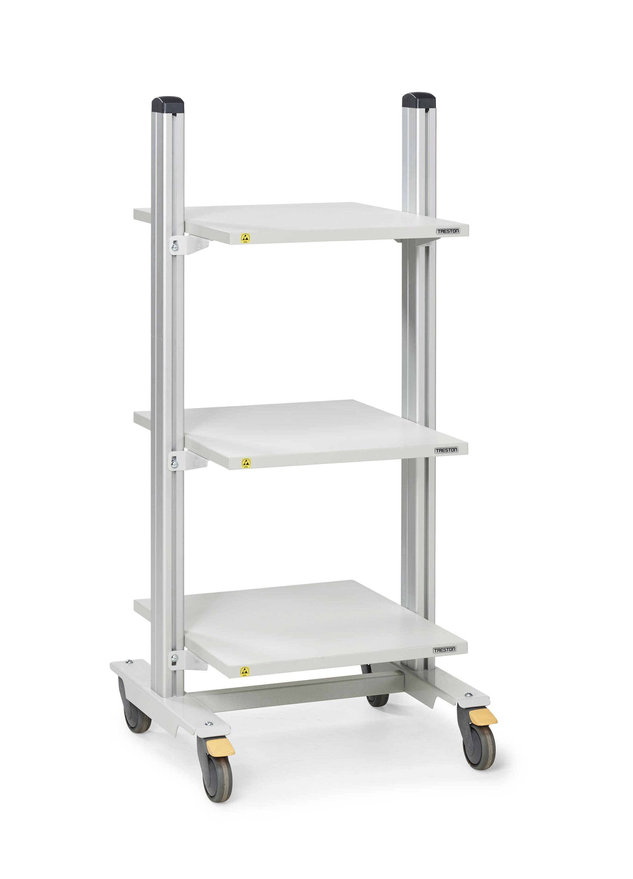 Treston Universalwagen WTR140 ESD inkl. 3 Ablageböden TS605 ESD, höhenverstellbar. BxT 530x650 mm, ESD-0