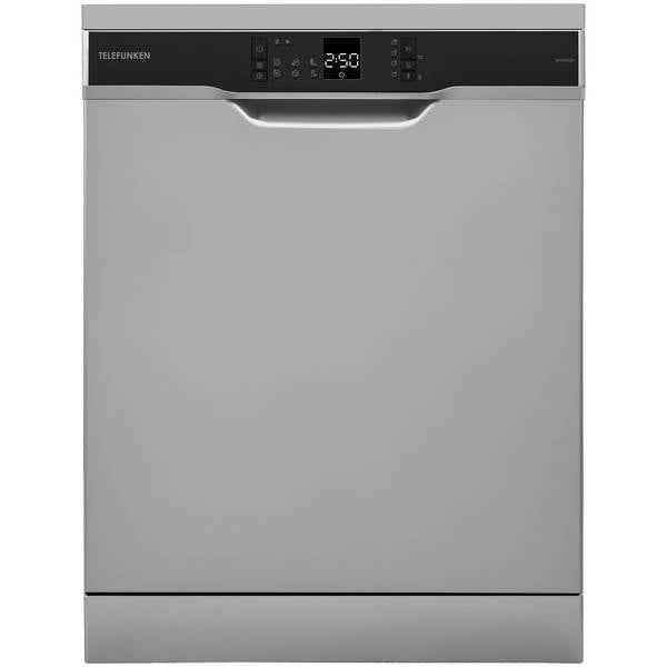 Telefunken Geschirrspüler freistehend 60 cm, Spülmaschine Silber, 12 Maßgedecke, 6 Programme, AquaStop, Eco, GFS6012DI