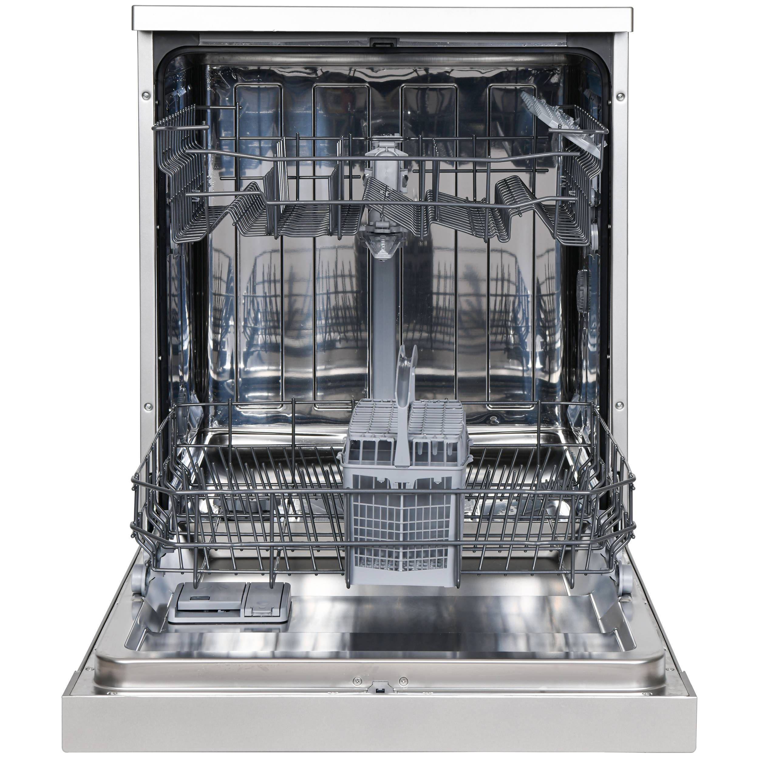Telefunken Geschirrspüler freistehend 60 cm, Spülmaschine Silber, 12 Maßgedecke, 6 Programme, AquaStop, Eco, GFS6012DI-1
