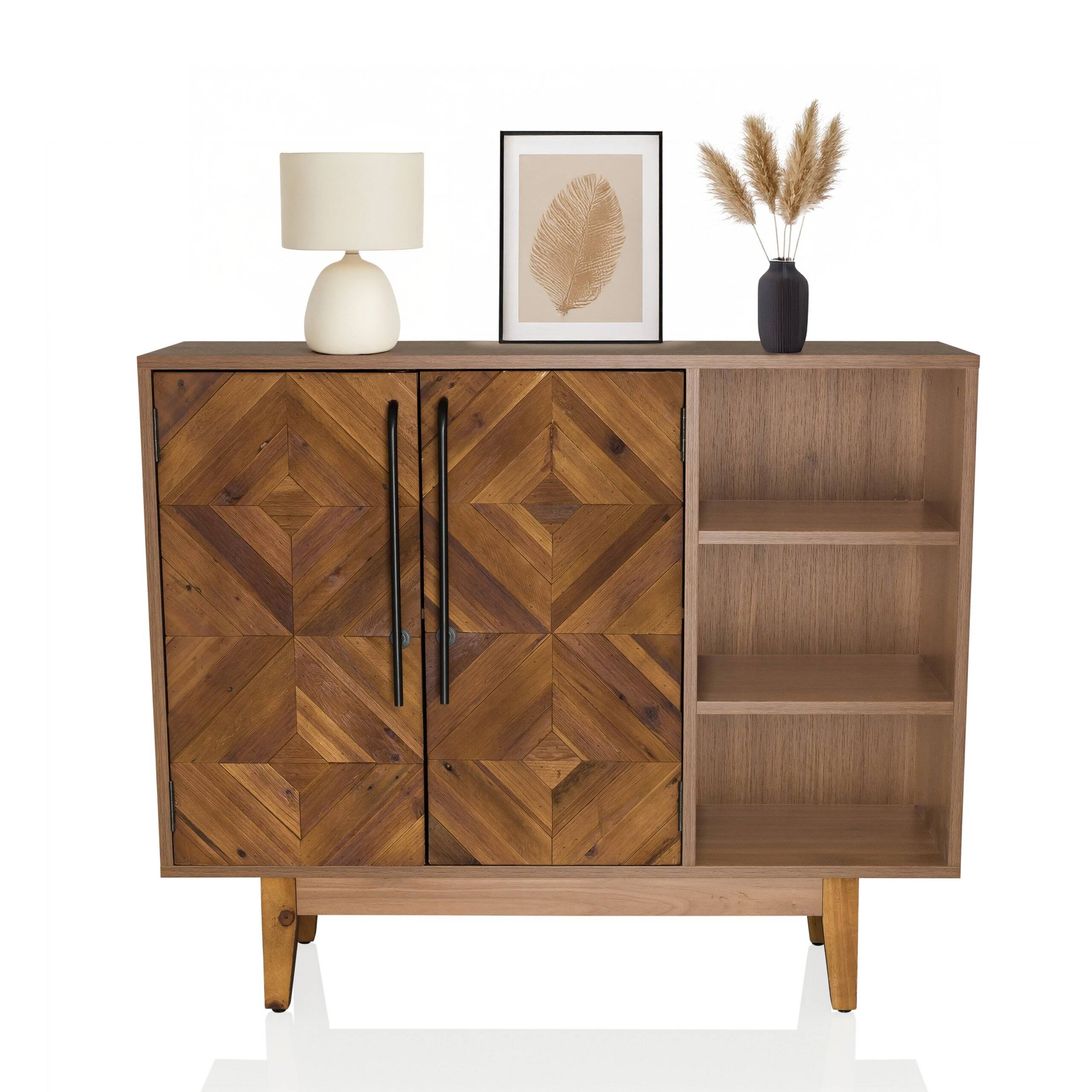Kommode SANTJAGO WOOD L 95x32x79,5 cm 2 Türen 3 Fächer Tanne massiv hjh LIVING-1