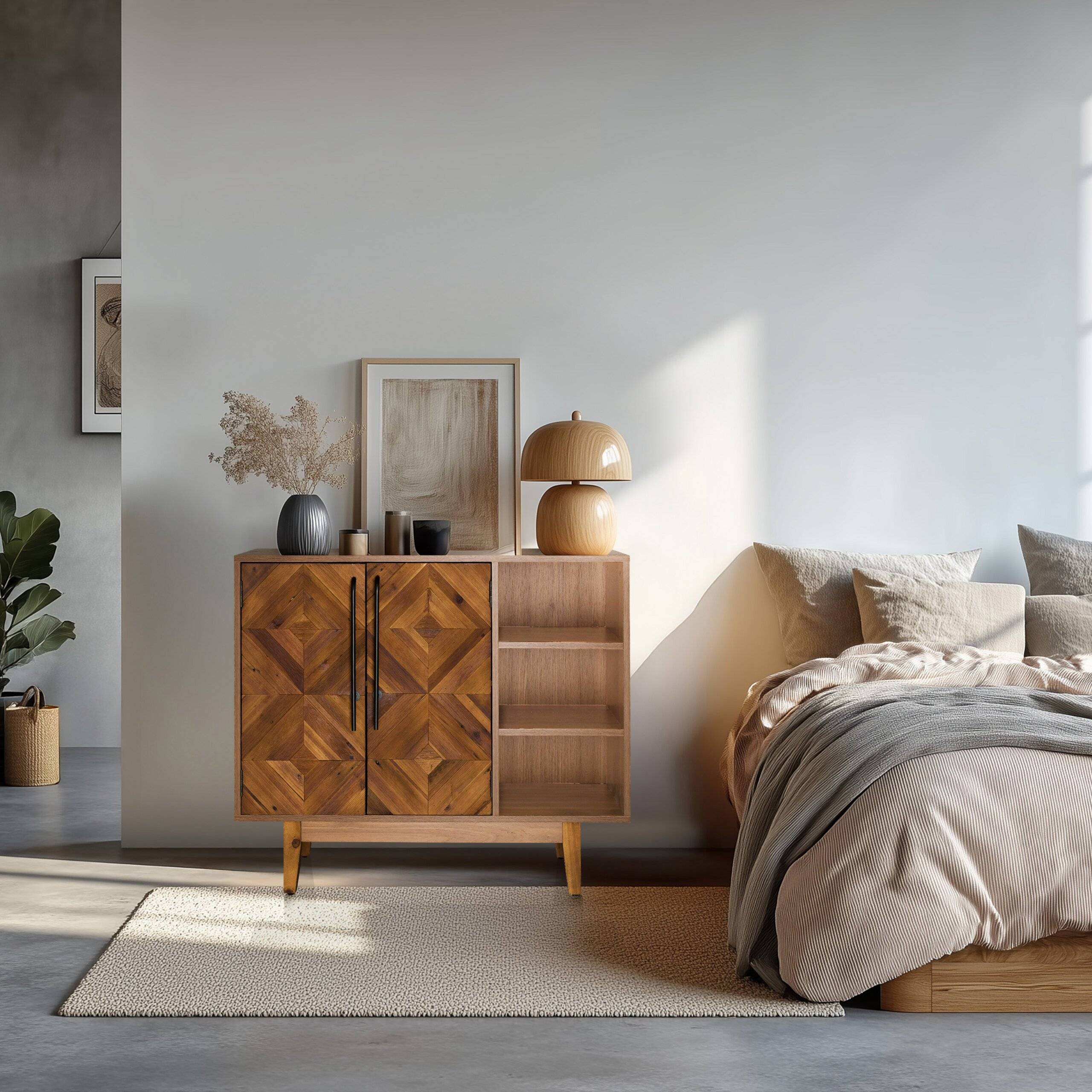 Kommode SANTJAGO WOOD L 95x32x79,5 cm 2 Türen 3 Fächer Tanne massiv hjh LIVING-3