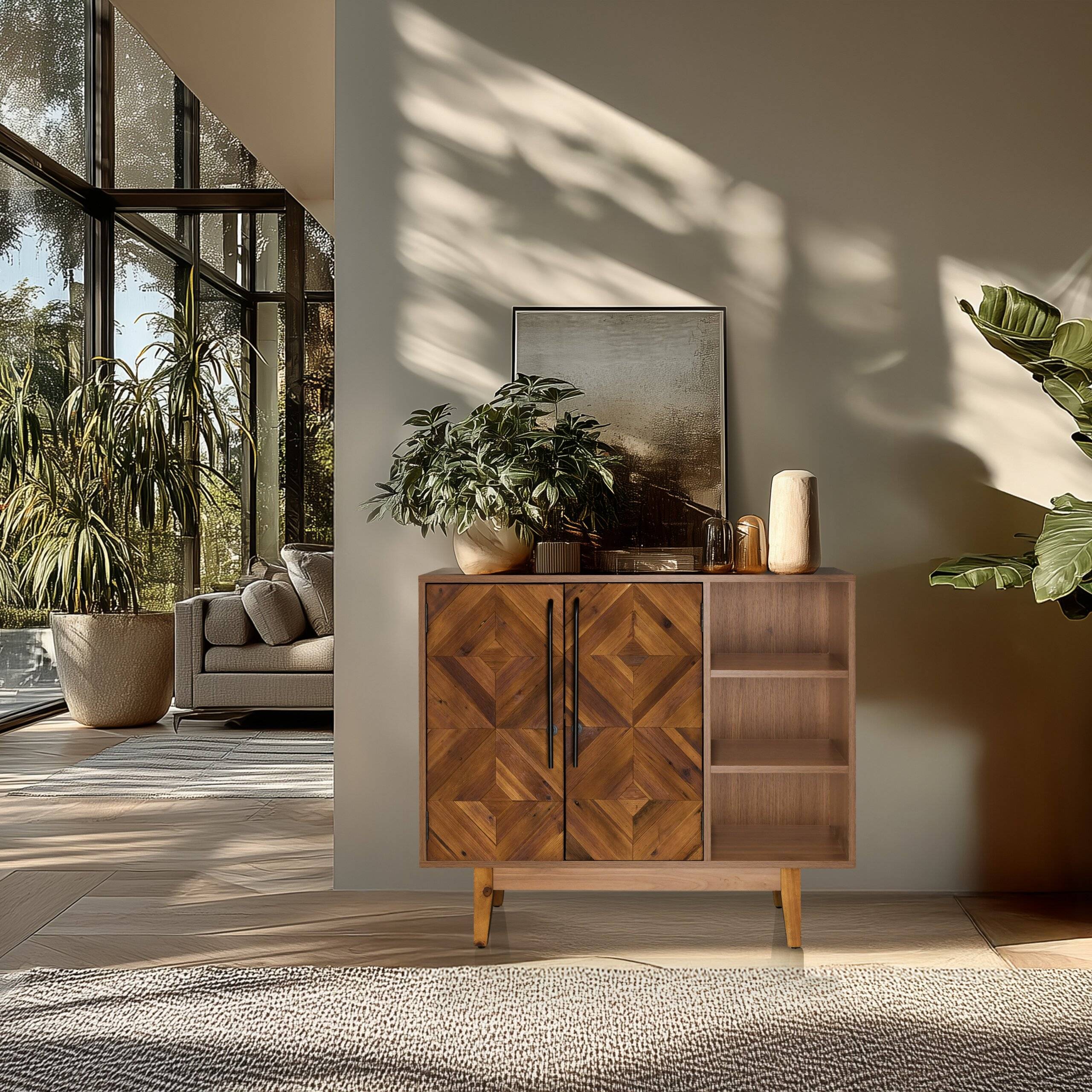 Kommode SANTJAGO WOOD L 95x32x79,5 cm 2 Türen 3 Fächer Tanne massiv hjh LIVING-4