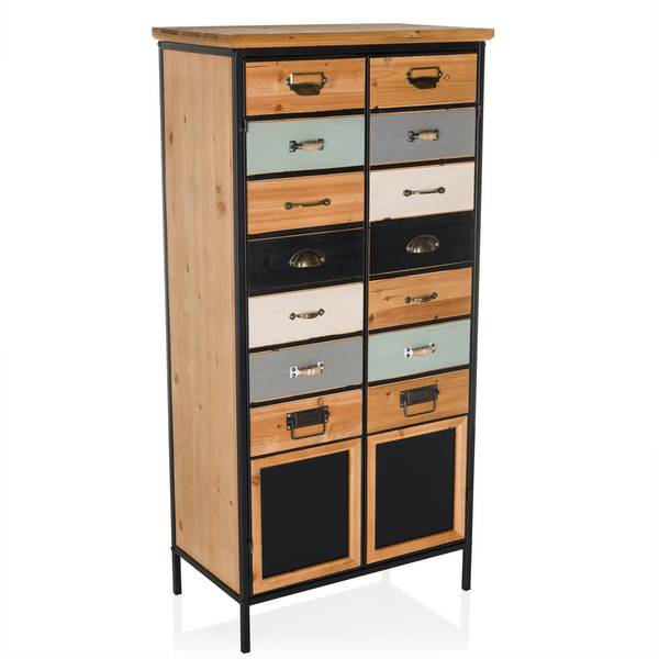 High Board Kommode CONTINENTO HIGH 60x34x123 cm Tanne massiv hjh LIVING