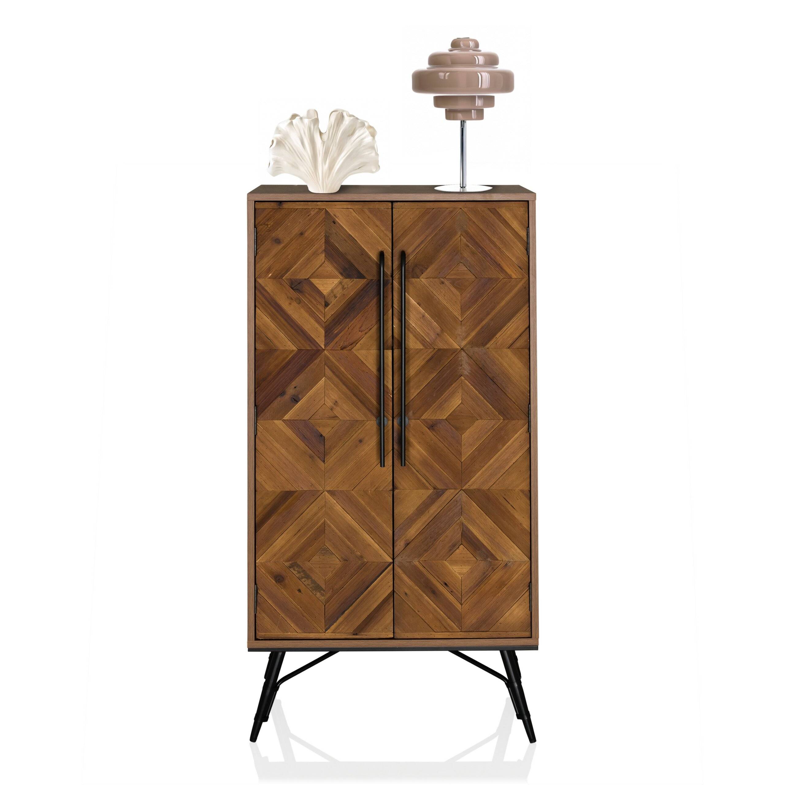 High Board Kommode SANTJAGO WOOD HIGH 63x32x117 cm 2 Türen Tanne massiv hjh LIVING-1