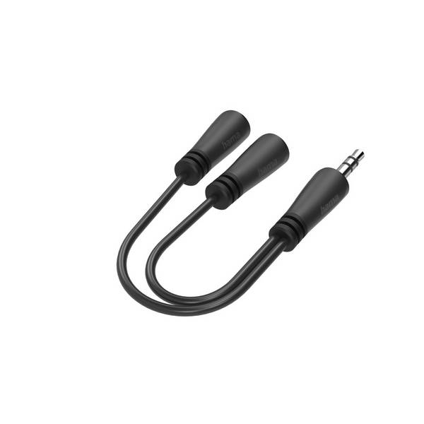 hama 00200349 Audio-Splitter, 3,5-mm-Klinke-Stecker - 2x 3,5mm-Klinke-Buchse, Stereo