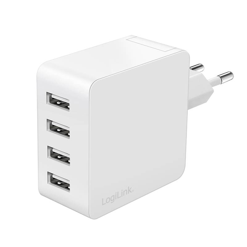 LogiLink 4port-USB pocket adapter 24W 4x USB-A white Adapter Digital/Daten-5