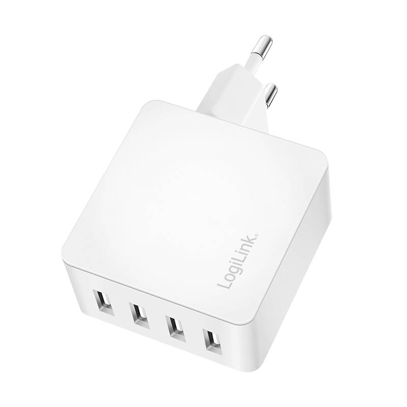 LogiLink 4port-USB pocket adapter 24W 4x USB-A white Adapter Digital/Daten-1
