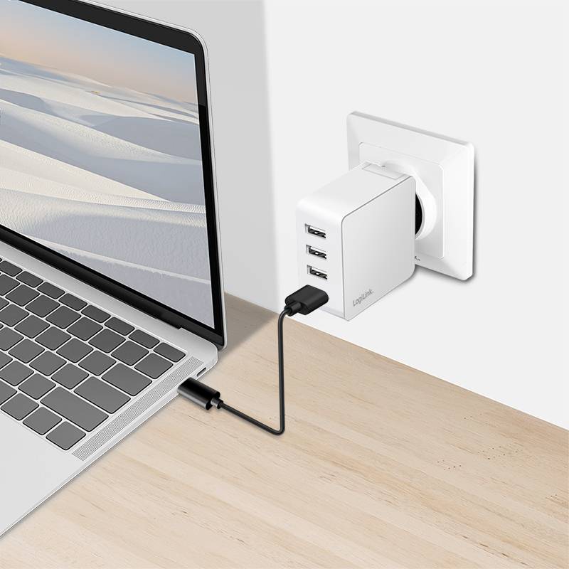 LogiLink 4port-USB pocket adapter 24W 4x USB-A white Adapter Digital/Daten-2