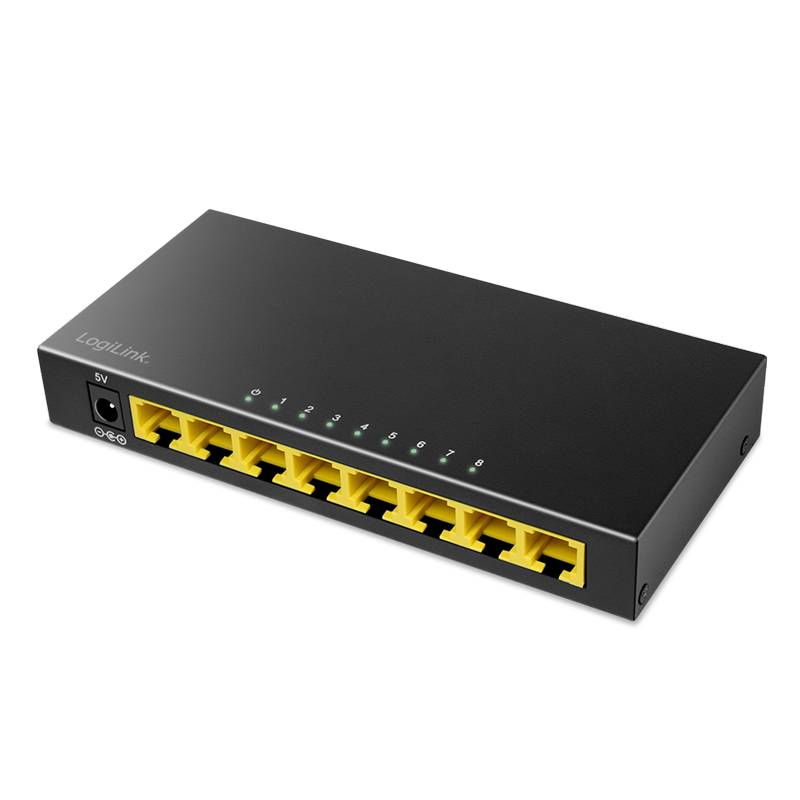 LogiLink Switch 8 Port GB Ethernet 8x10/100/1000 RJ45 Desktop schwarz - Switch - 8-Port-1