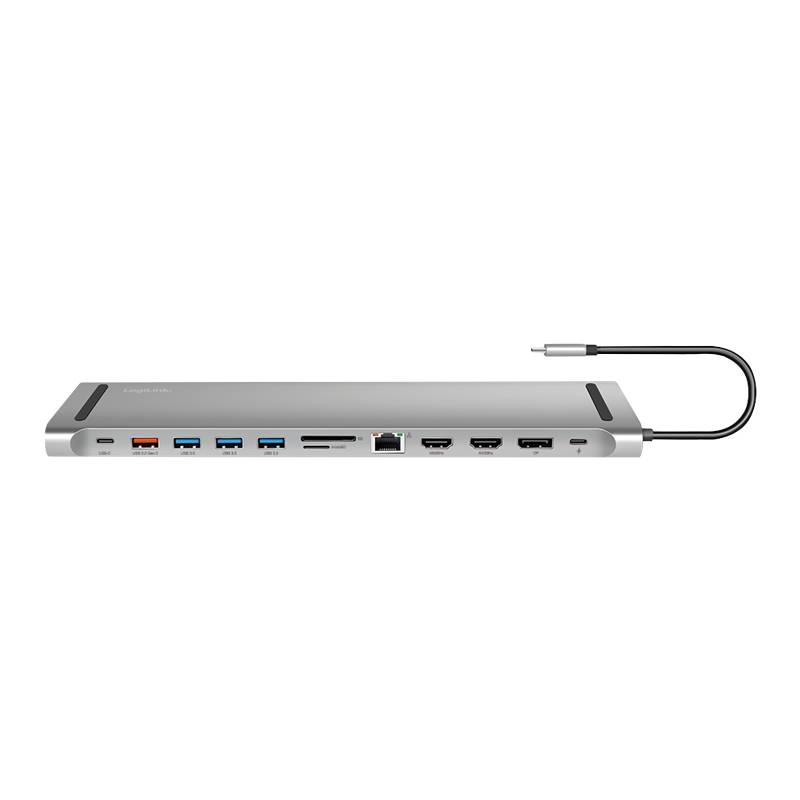 USB 3.2 Gen2 Docking Station, USB-C, 12-Port, PD, silver-5