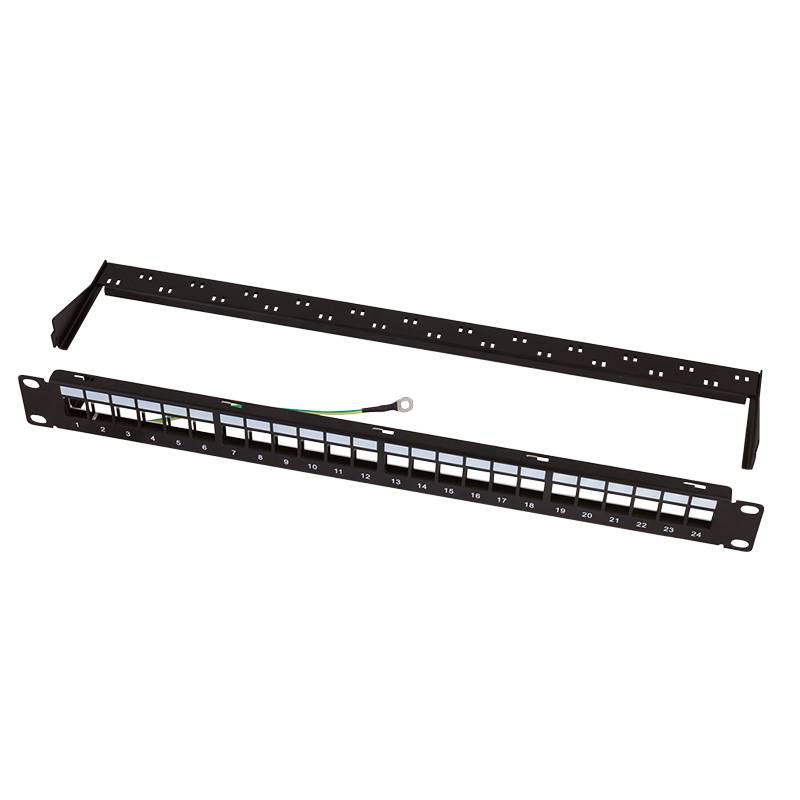 Keystone Panel 1U, 24 ports, shielded, economy type, black Gehäuse Netzwerk- und Serverschränke-2