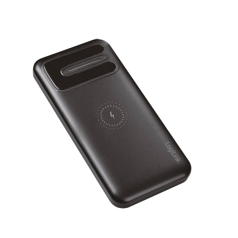 LogiLink Powerbank 8000 mAh, kabelloses Laden + 2x USB-A-1