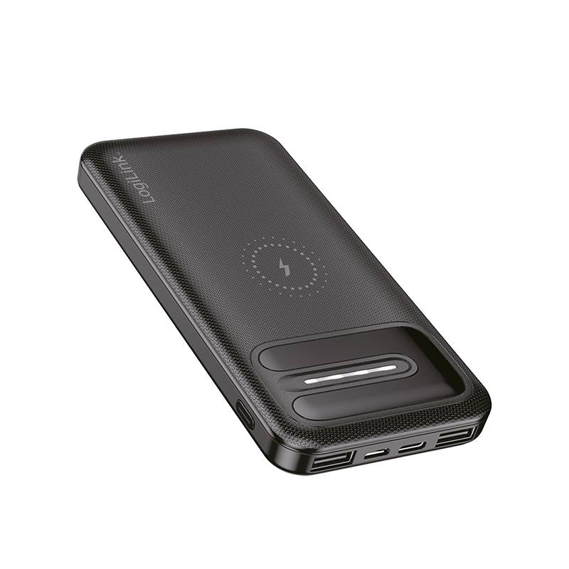LogiLink Powerbank 8000 mAh, kabelloses Laden + 2x USB-A-2