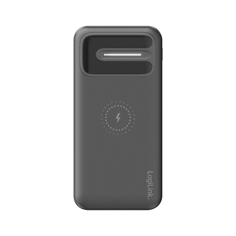 LogiLink Powerbank 8000 mAh, kabelloses Laden + 2x USB-A-4