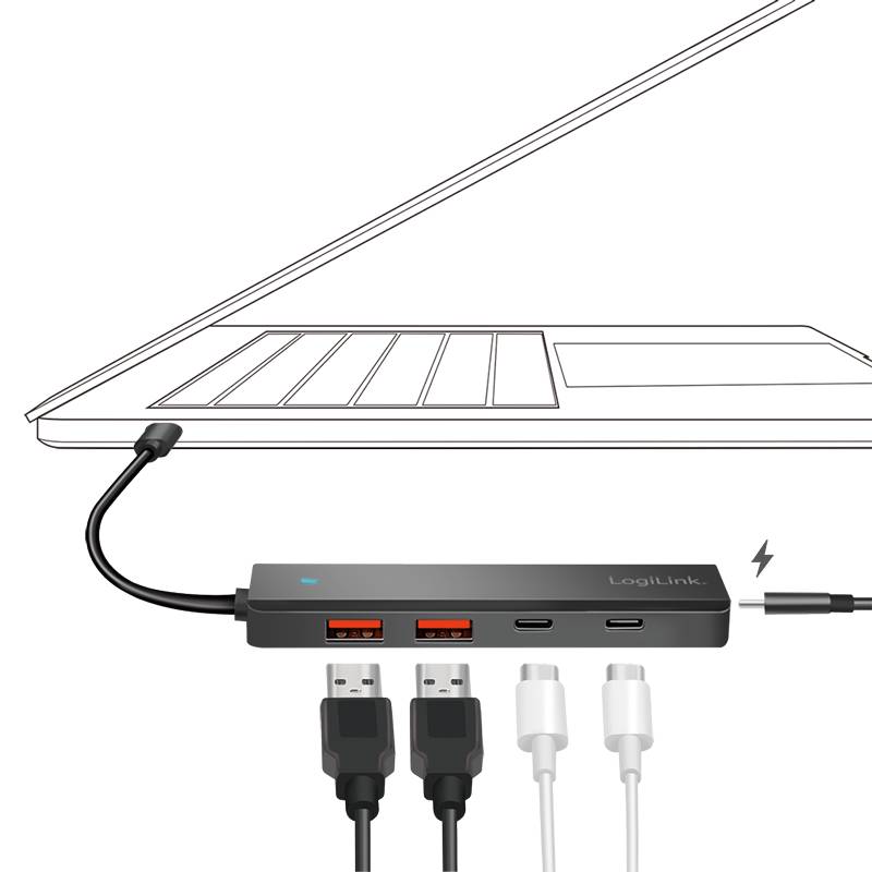 LogiLink USB Ultra-Slim-Hub, 4-Port, 2x USB-A, 2x USB-C (11117985)-4