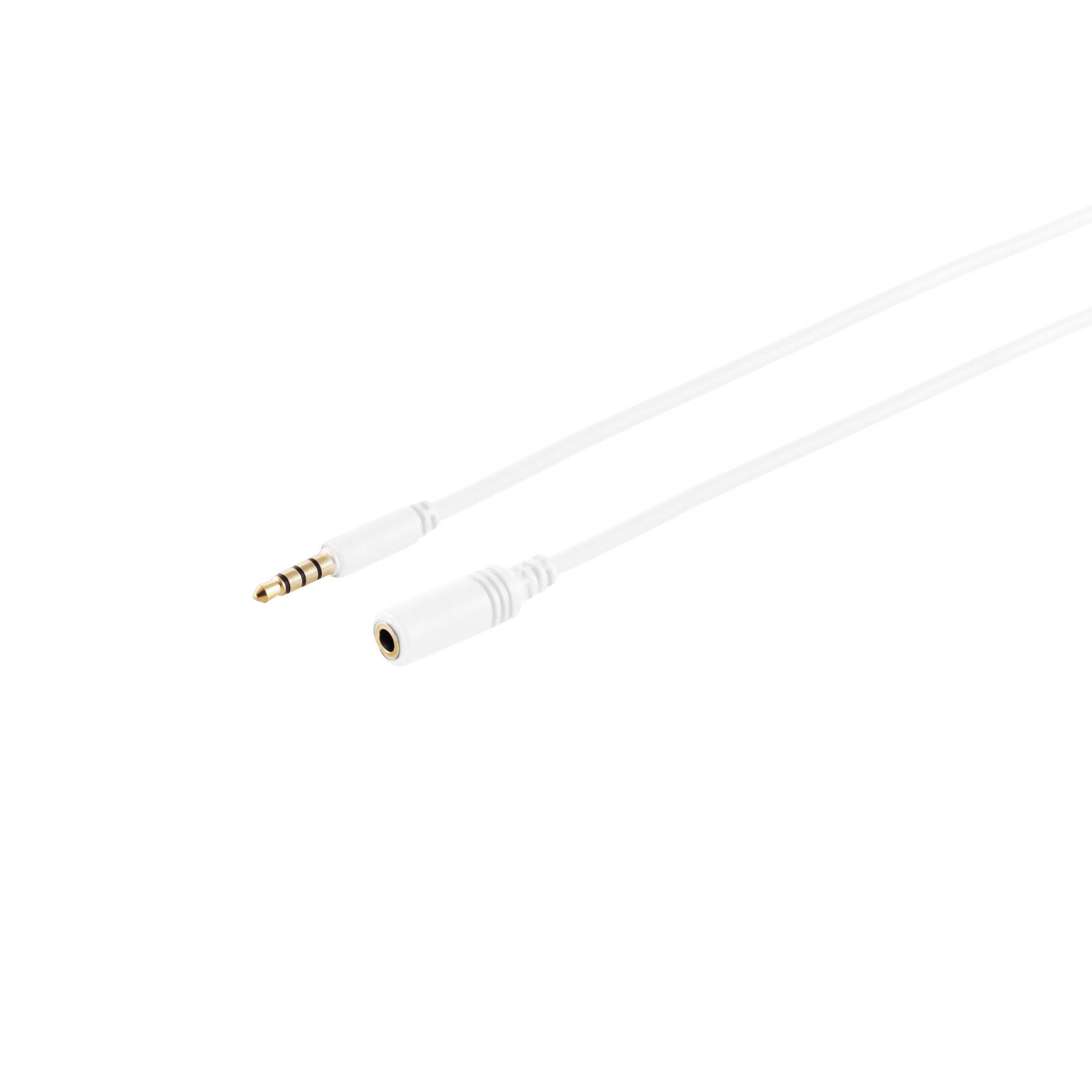 4-pol, 3,5mm Stecker/ Buchse, weiß, verg. 5m-0