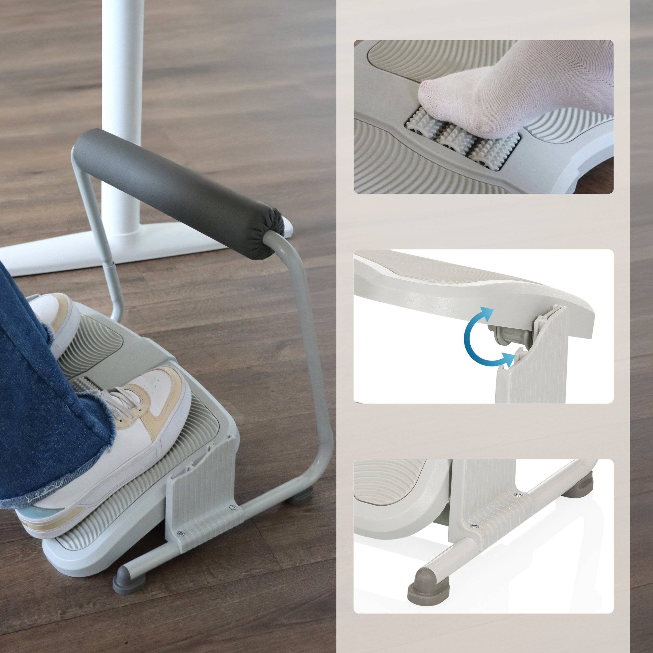 Fußstütze PODI FMW mit Beinablage Kunststoff lichtgrau hjh OFFICE-2