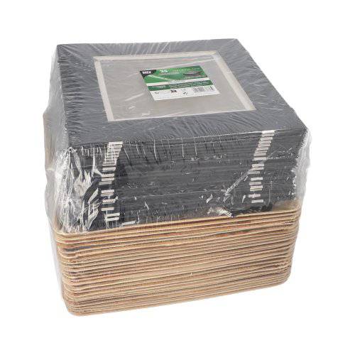 25 Tabletts, Palmblatt eckig 5 cm x 25,5 cm x 25,5 cm mit separatem Deckel und Banderole-1