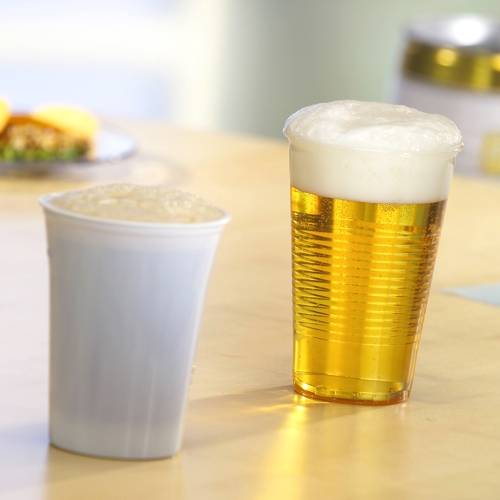 50 Trinkbecher, PP 0,4 l Ø 9,5 cm · 12,2 cm transparent mit Schaumrand-1