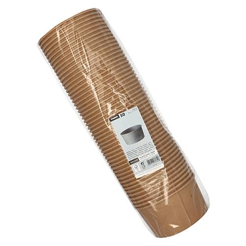 50 Salatschalen, Pappe rund 1000 ml Ø 15 cm · 7,5 cm braun-1