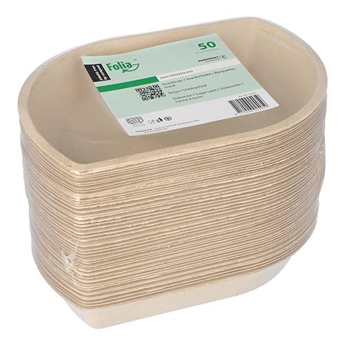 50 Snacktrays Zuckerrohr 3,6 cm x 14,4 cm x 21 cm natur-1
