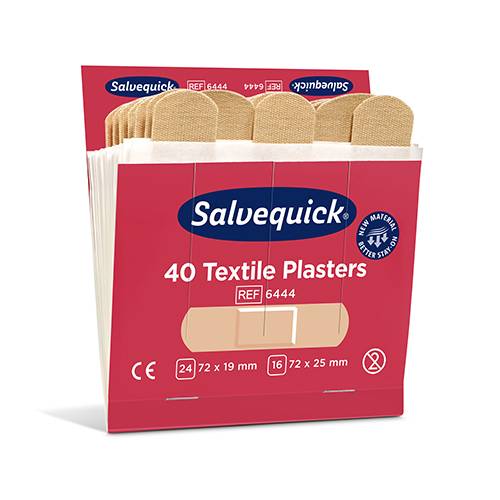 6 Set "Cederroth" Salvequick Textile Pflaster (40 Stück) braun , Refill-0