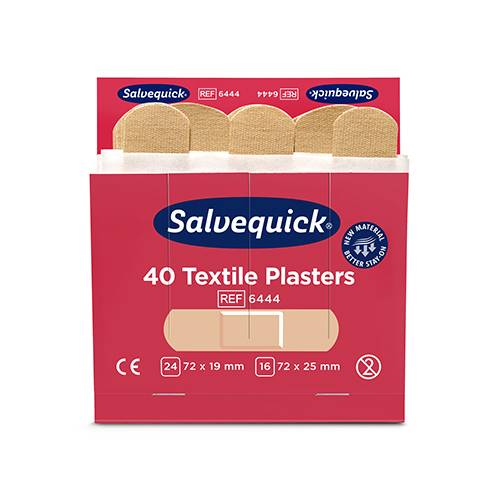 6 Set "Cederroth" Salvequick Textile Pflaster (40 Stück) braun , Refill-1