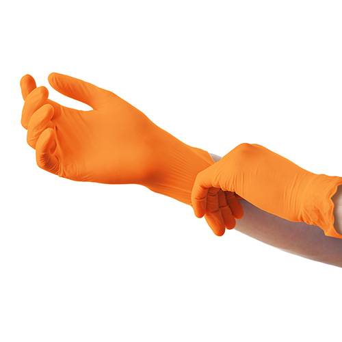 100 "Medi-Inn Classic" Handschuhe, Nitril puderfrei orange "Nitril Orange" Größe: S-1